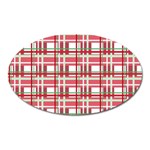 Red plaid pattern Oval Magnet