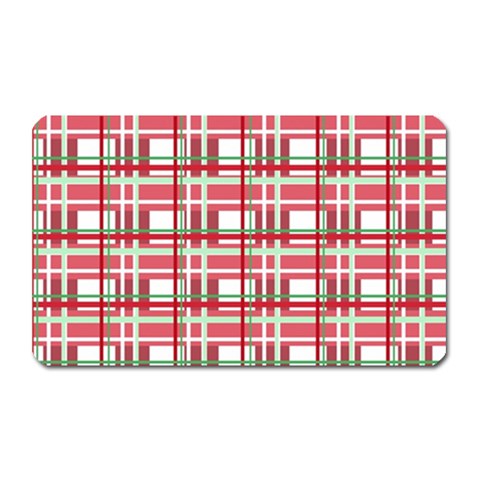 Red plaid pattern Magnet (Rectangular) from ArtsNow.com Front