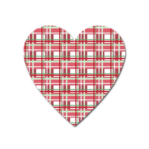 Red plaid pattern Heart Magnet from ArtsNow.com Front
