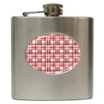 Red plaid pattern Hip Flask (6 oz)