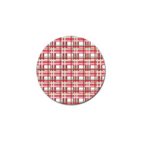 Red plaid pattern Golf Ball Marker from ArtsNow.com Front