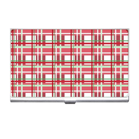 Red plaid pattern Business Card Holders from ArtsNow.com Front