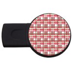 Red plaid pattern USB Flash Drive Round (2 GB) 