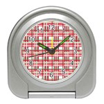 Red plaid pattern Travel Alarm Clocks