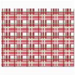 Red plaid pattern Mini Button Earrings