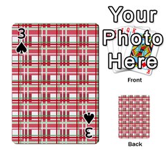 Red plaid pattern Playing Cards 54 Designs  from ArtsNow.com Front - Spade3