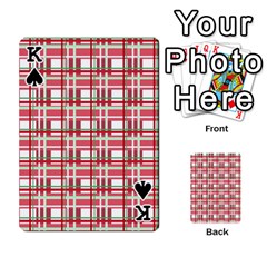 King Red plaid pattern Playing Cards 54 Designs  from ArtsNow.com Front - SpadeK