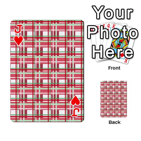 Jack Red plaid pattern Playing Cards 54 Designs  from ArtsNow.com Front - HeartJ