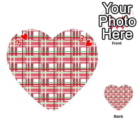 Red plaid pattern Playing Cards 54 (Heart)  from ArtsNow.com Front - Heart3