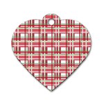 Red plaid pattern Dog Tag Heart (One Side)