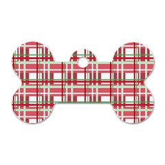 Red plaid pattern Dog Tag Bone (Two Sides) from ArtsNow.com Back