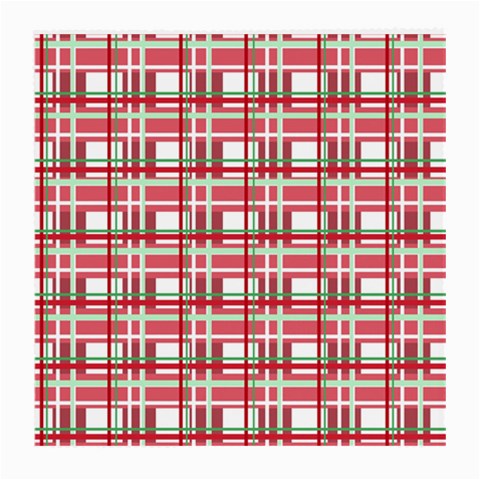 Red plaid pattern Medium Glasses Cloth (2 Front