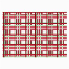 Red plaid pattern Large Glasses Cloth (2 Front