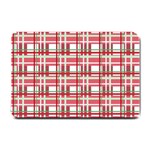 Red plaid pattern Small Doormat 