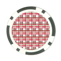 Red plaid pattern Poker Chip Card Guards from ArtsNow.com Front