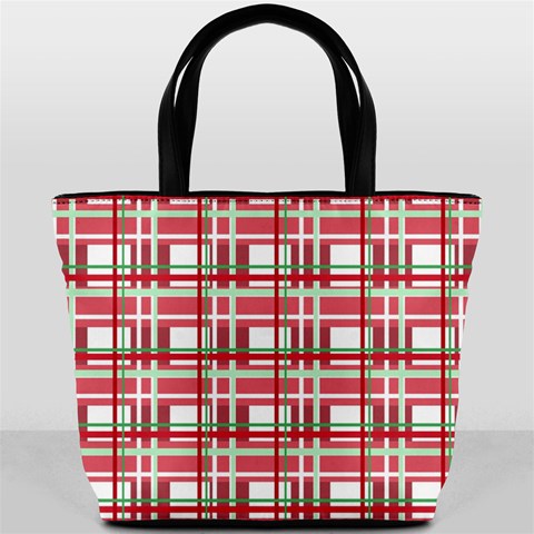 Red plaid pattern Bucket Bags from ArtsNow.com Front