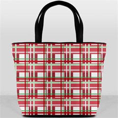 Red plaid pattern Bucket Bags from ArtsNow.com Front