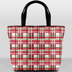 Red plaid pattern Bucket Bags from ArtsNow.com Back