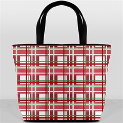 Red plaid pattern Bucket Bags from ArtsNow.com Back