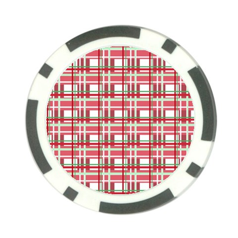 Red plaid pattern Poker Chip Card Guards (10 pack)  from ArtsNow.com Front