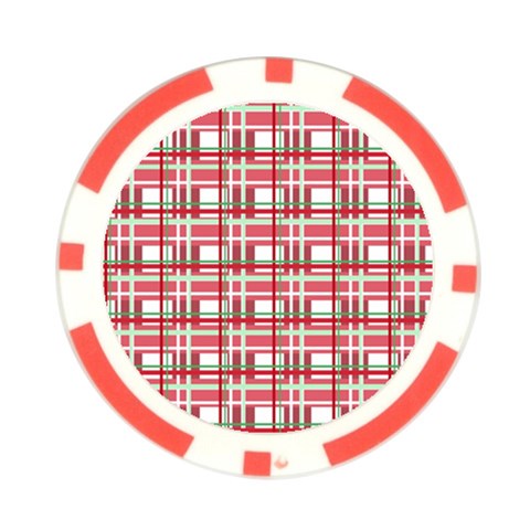 Red plaid pattern Poker Chip Card Guards (10 pack)  from ArtsNow.com Front