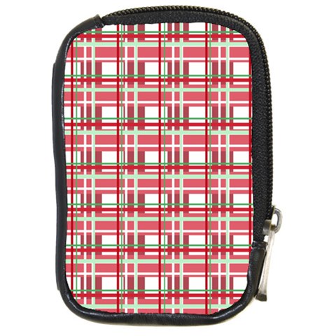 Red plaid pattern Compact Camera Cases from ArtsNow.com Front