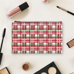 Red plaid pattern Cosmetic Bag (Medium)  from ArtsNow.com Front