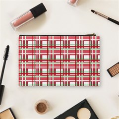 Red plaid pattern Cosmetic Bag (Medium)  from ArtsNow.com Back