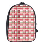 Red plaid pattern School Bags(Large) 