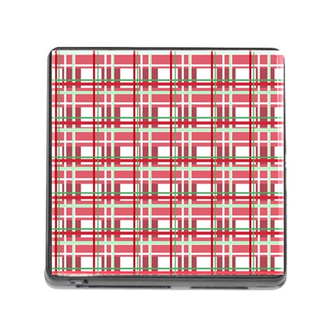 Red plaid pattern Memory Card Reader (Square) from ArtsNow.com Front