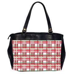 Red plaid pattern Office Handbags (2 Sides)  from ArtsNow.com Back