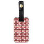 Red plaid pattern Luggage Tags (One Side) 