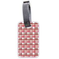 Red plaid pattern Luggage Tags (Two Sides) from ArtsNow.com Front