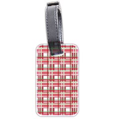 Red plaid pattern Luggage Tags (Two Sides) from ArtsNow.com Back