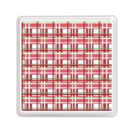 Red plaid pattern Memory Card Reader (Square) 