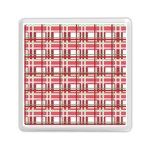 Red plaid pattern Memory Card Reader (Square) 