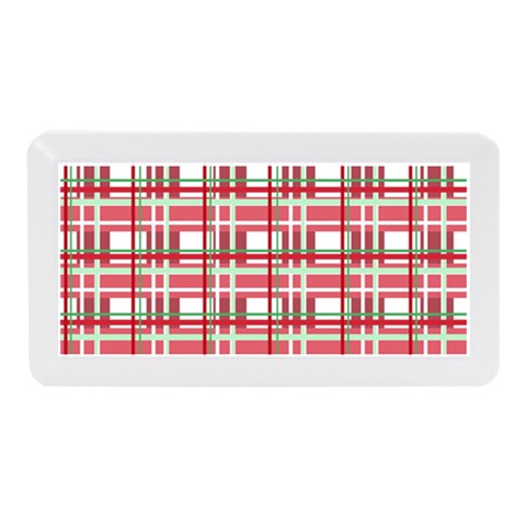 Red plaid pattern Memory Card Reader (Mini) from ArtsNow.com Front