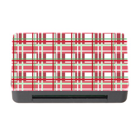 Red plaid pattern Memory Card Reader with CF from ArtsNow.com Front