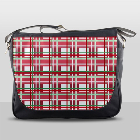 Red plaid pattern Messenger Bags from ArtsNow.com Front