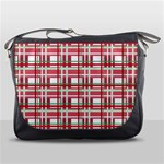 Red plaid pattern Messenger Bags