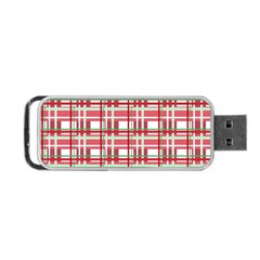 Red plaid pattern Portable USB Flash (Two Sides) from ArtsNow.com Front