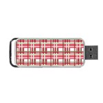 Red plaid pattern Portable USB Flash (Two Sides)