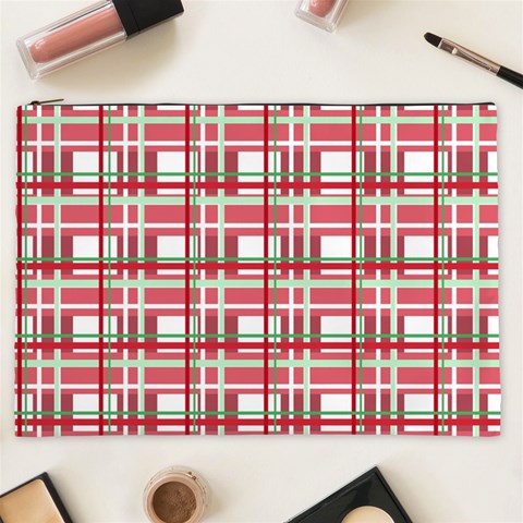 Red plaid pattern Cosmetic Bag (XXL)  from ArtsNow.com Front