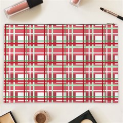 Red plaid pattern Cosmetic Bag (XXL)  from ArtsNow.com Back