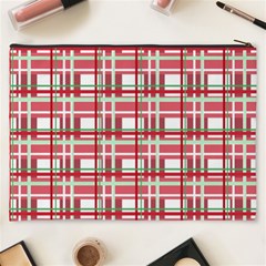 Red plaid pattern Cosmetic Bag (XXXL)  from ArtsNow.com Back