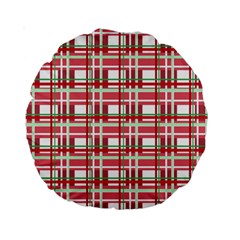 Red plaid pattern Standard 15  Premium Round Cushions from ArtsNow.com Front