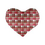 Red plaid pattern Standard 16  Premium Heart Shape Cushions