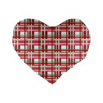 Red plaid pattern Standard 16  Premium Heart Shape Cushions