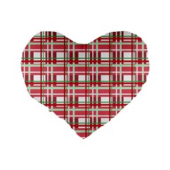 Red plaid pattern Standard 16  Premium Heart Shape Cushions from ArtsNow.com Back