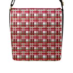 Red plaid pattern Flap Messenger Bag (L) 